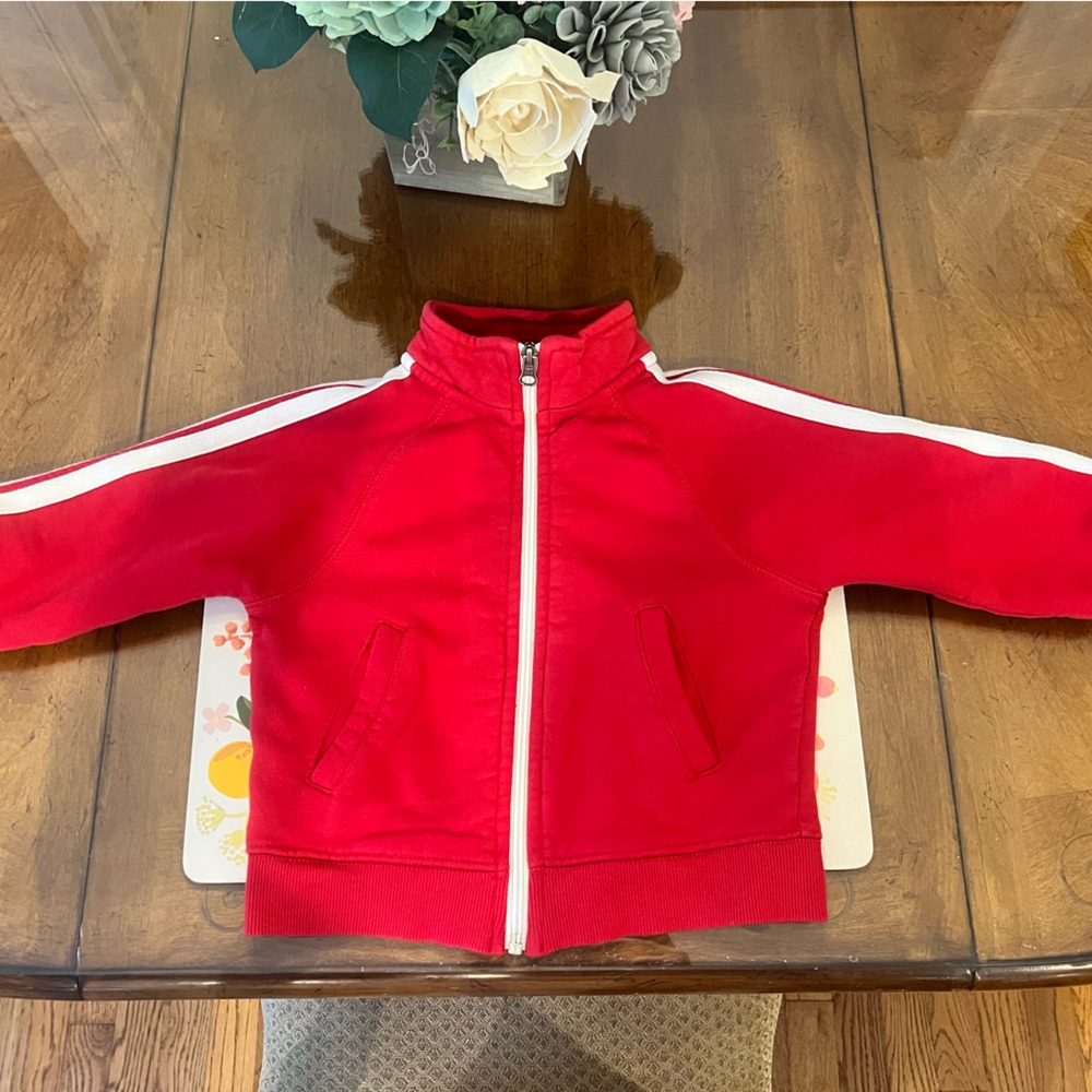 Hanna Andersson Red Kids Jacket with White Accents